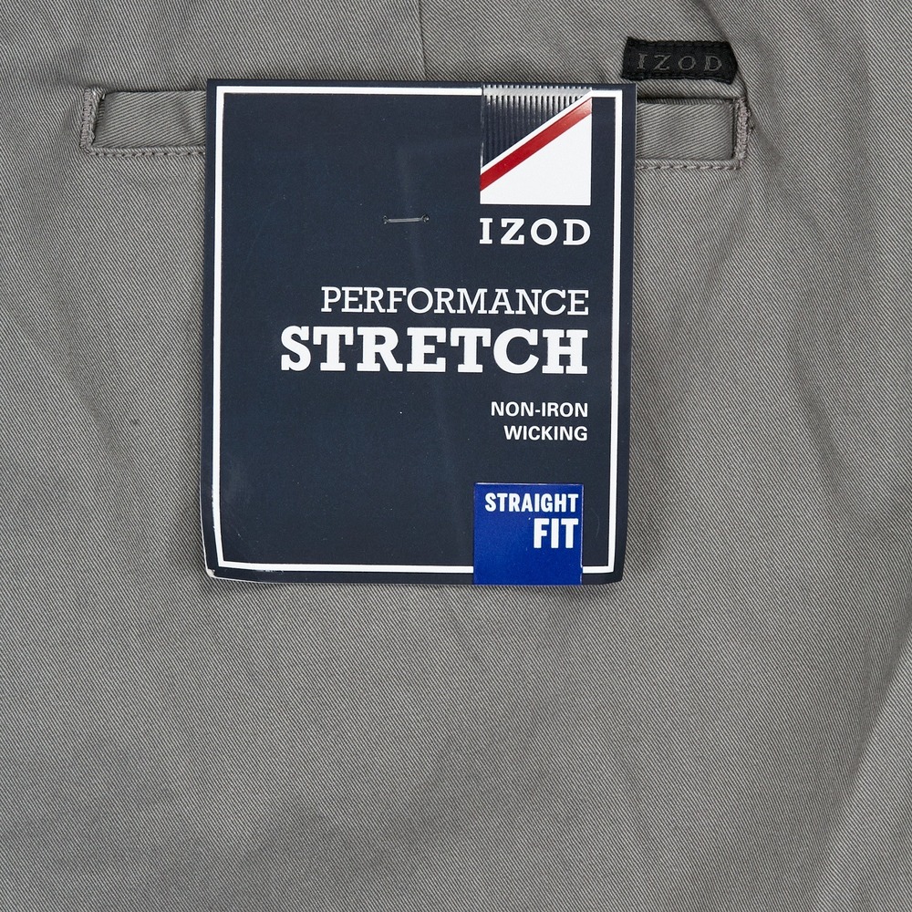 IZOD Performance Stretch Pants Mens 42x32 Grey Straight Smoked Pearl - Picture 5 of 15